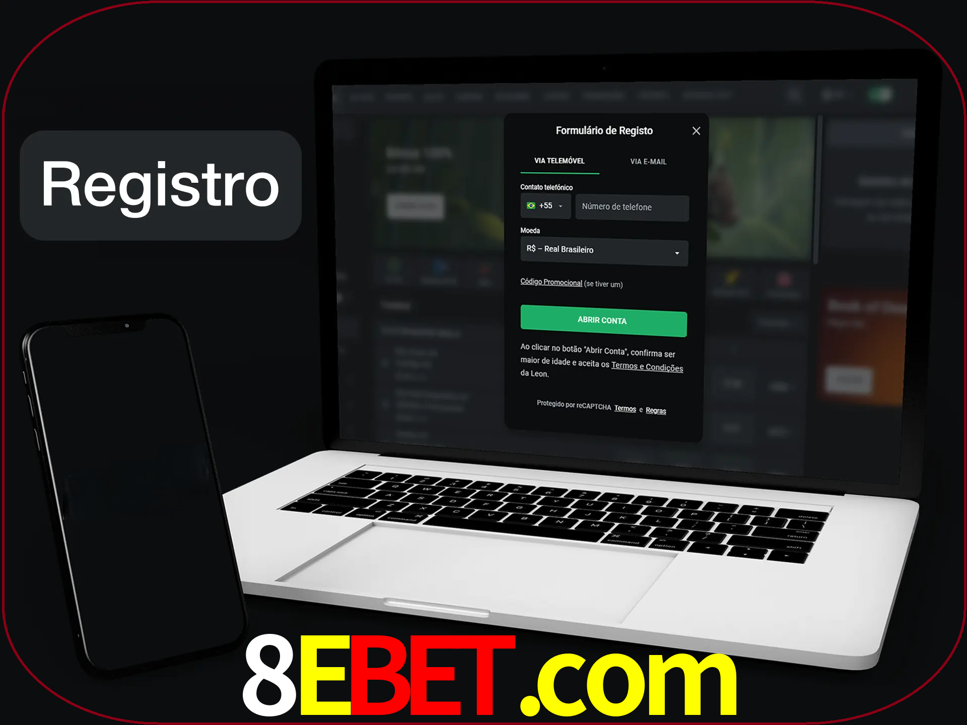 O registro na LeonBet é simples.